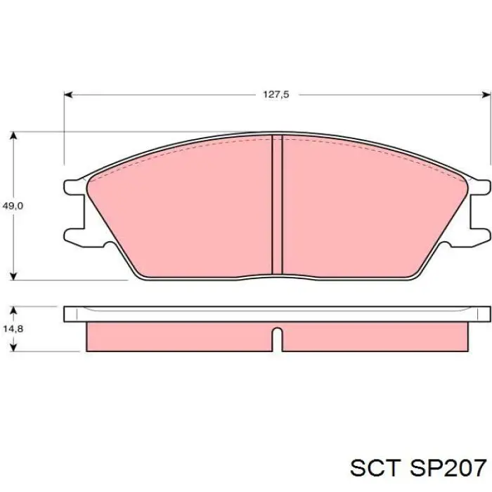 Передні тормозні колодки SP207 SCT