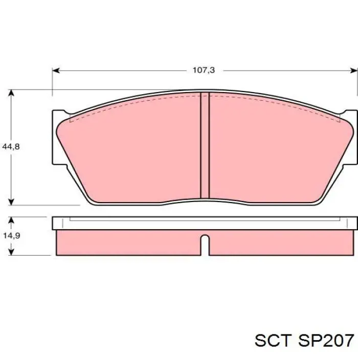 Колодки гальмівні передні, дискові SP207 SCT