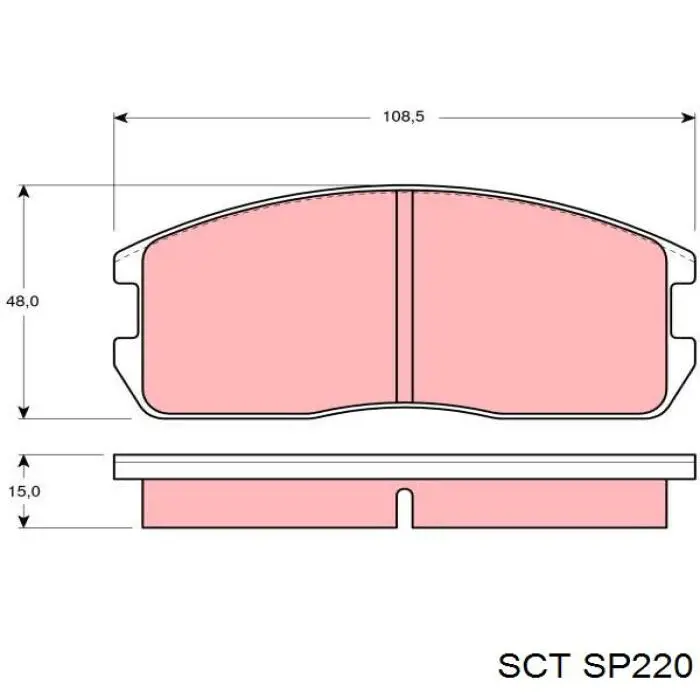 Колодки гальмівні передні, дискові SP220 SCT