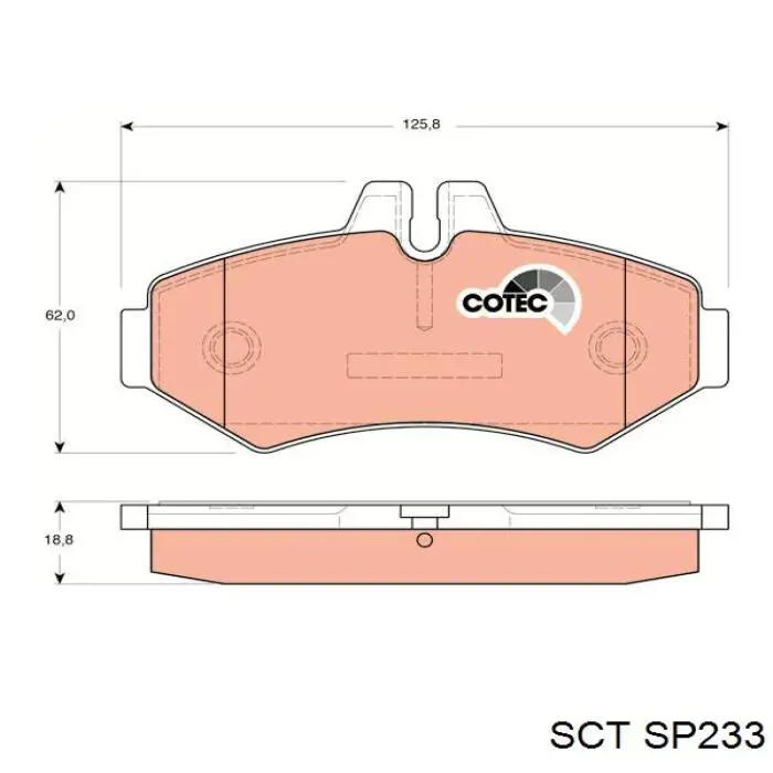 Задні гальмівні колодки SCT SP233 ціна, від 19.07 USD