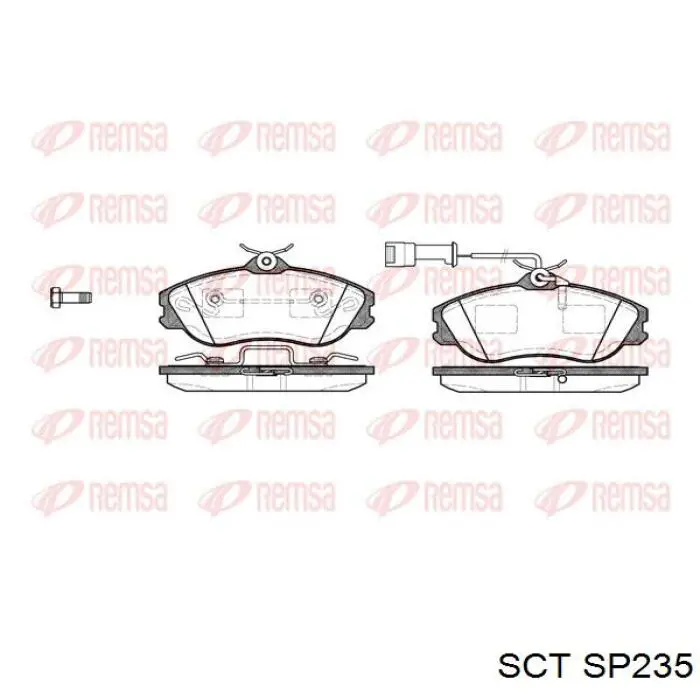 Колодки гальмівні передні, дискові SP235 SCT