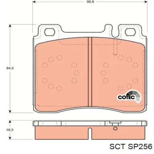 Передні тормозні колодки SP256 SCT