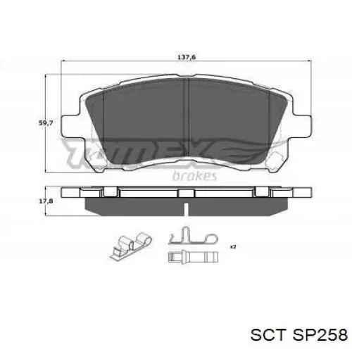 Гальмівні колодки SCT SP258 ціна, від 19.00 USD