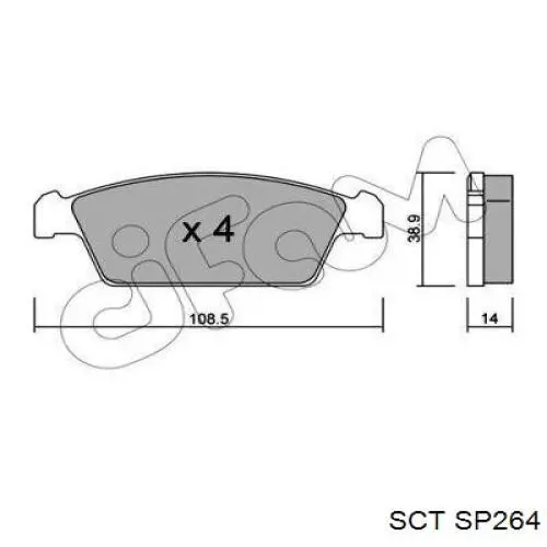 Гальмівні колодки SCT SP264 ціна, від 12.20 USD