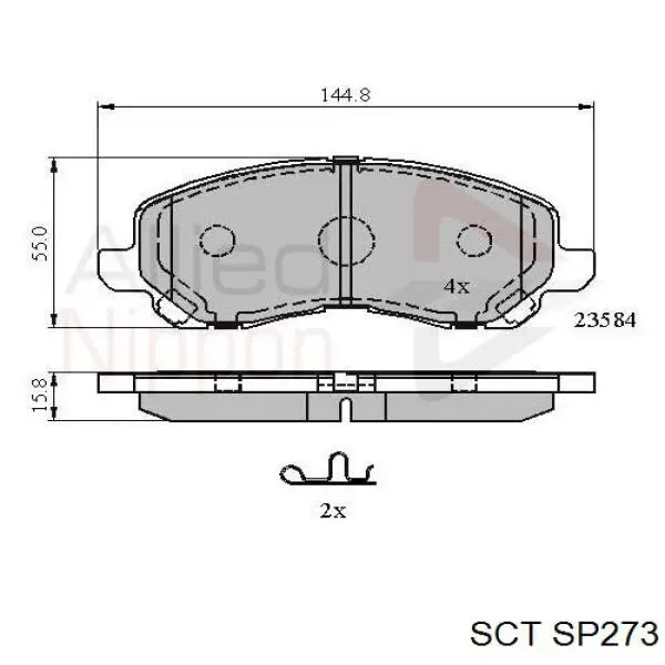 Передні тормозні колодки SP273 SCT