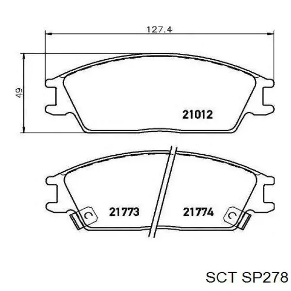Гальмівні колодки SCT SP278 ціна, від 12.41 USD