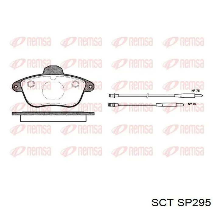 Колодки гальмівні передні, дискові SP295 SCT