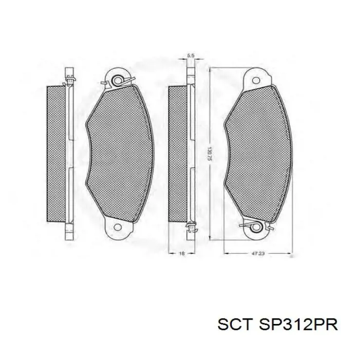 Купити SP312PR SCT Колодки гальмівні передні, дискові
