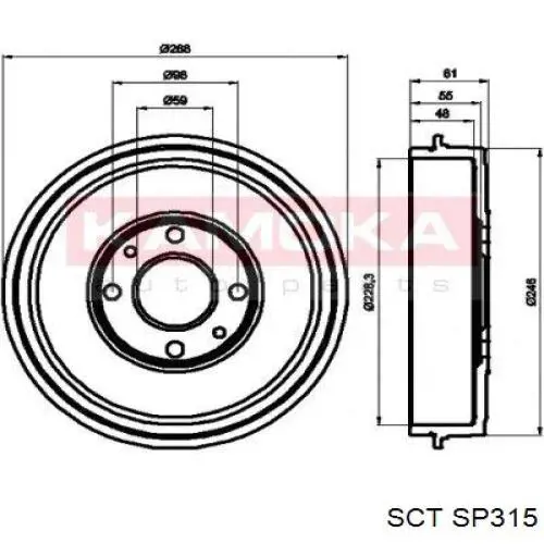 Гальмівні колодки SCT SP315 ціна, від 16.65 USD
