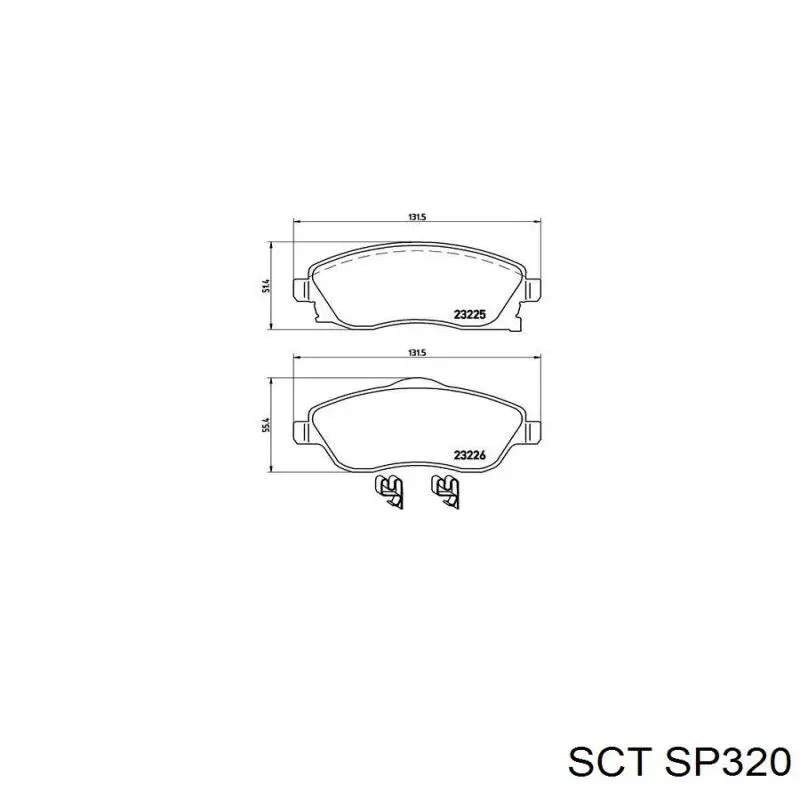 Купити SP320 SCT Колодки гальмівні передні, дискові