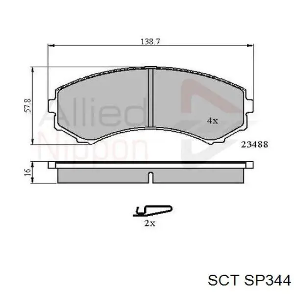 Тормозні колодки Woking P296310