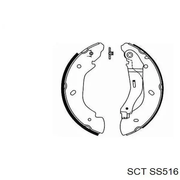 Колодки гальмові задні, барабанні SS516 SCT