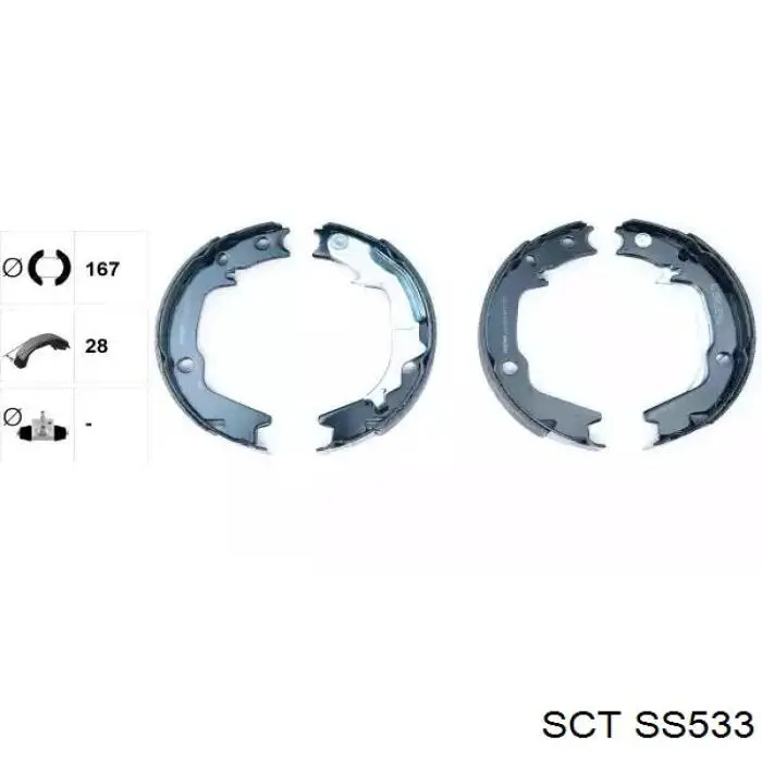 Купити SS533 SCT Колодки гальмові задні, барабанні
