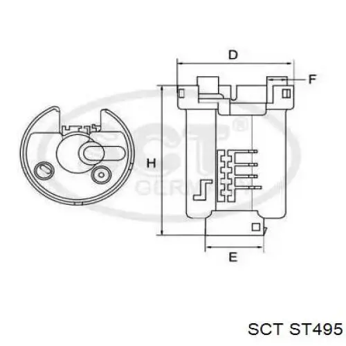 ST495 SCT фільтр паливний