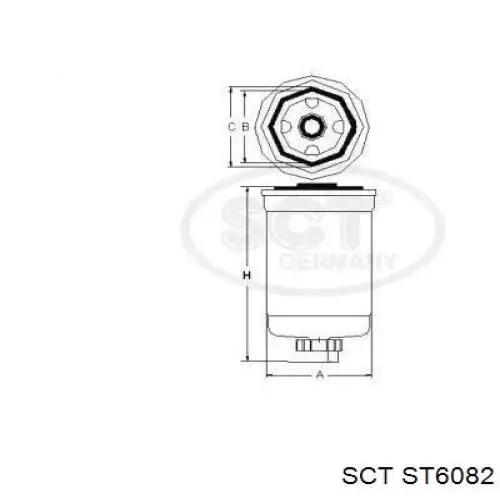 Купити ST6082 SCT Фільтр-відстійник палива грубої очистки