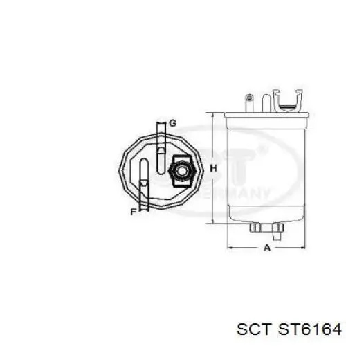 Купити ST6164 SCT Фільтр-відстійник палива грубої очистки