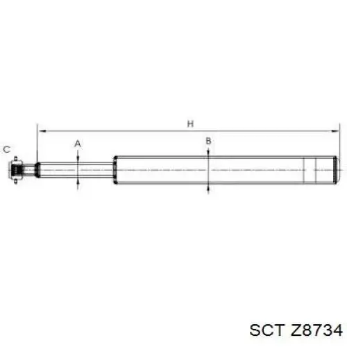 Стойка амортизатора передняя SCT Z8734 ціна, від 24.28 USD