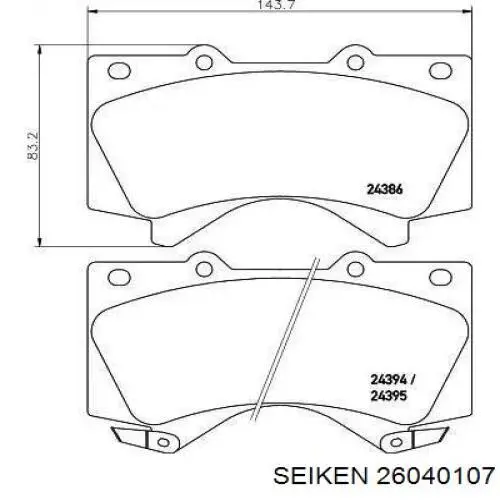 Ремкомплект супорту гальмівного переднього MR407427 Chrysler