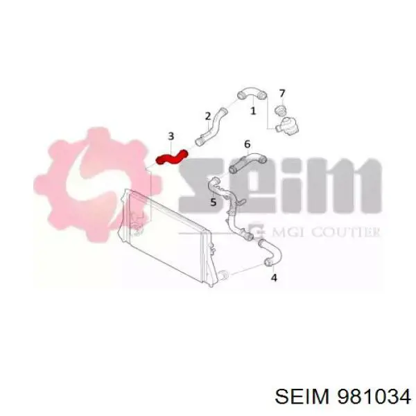 Шланг/патрубок інтеркулера, правий 981034 Seim