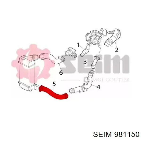 Шланг/патрубок інтеркулера, нижній 981150 Seim