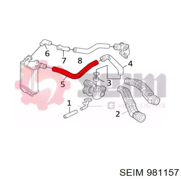 Шланг/патрубок інтеркулера, лівий 981157 Seim