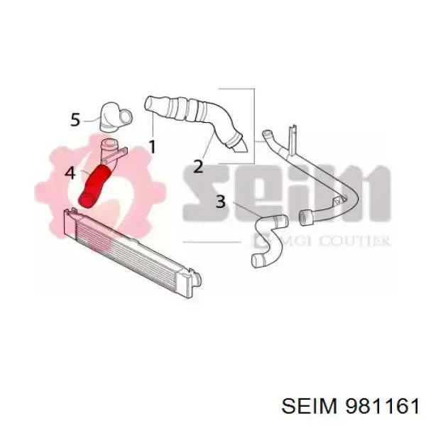 Шланг/патрубок интеркуллера, нижній правий 981161 Seim