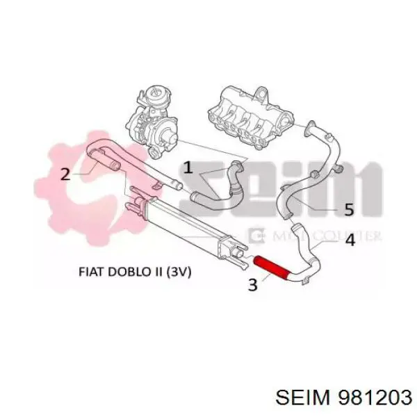 Шланг/патрубок інтеркуллера, нижній лівий 981203 Seim