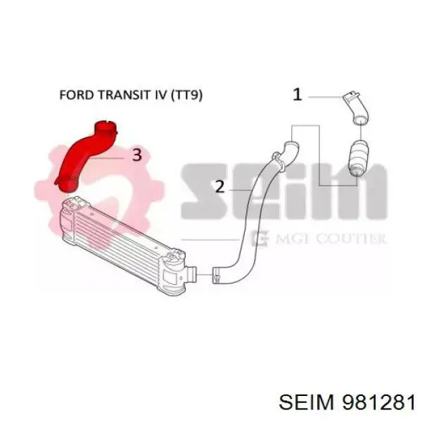 Шланг/патрубок інтеркулера, правий 981281 Seim