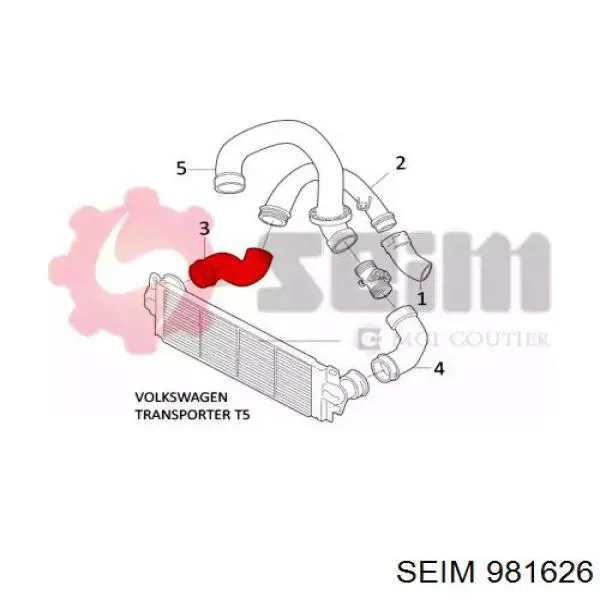 Шланг/патрубок інтеркулера, правий 981626 Seim