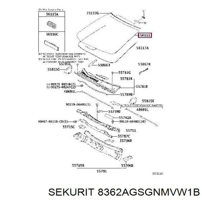 Автомобільне скло на Lexus GS  S19