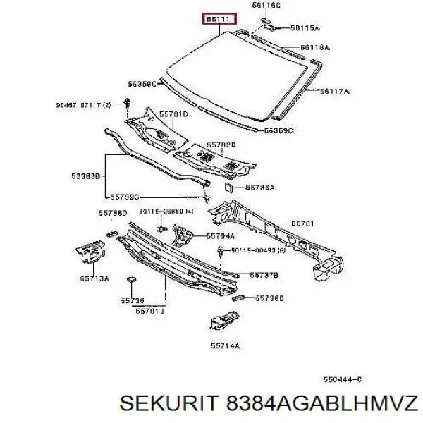 Купити GS8151D14S Sekurit Вікно вітрове
