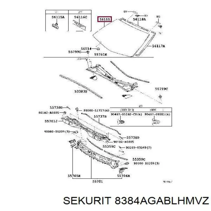 Лобове скло GS8151D14S Sekurit