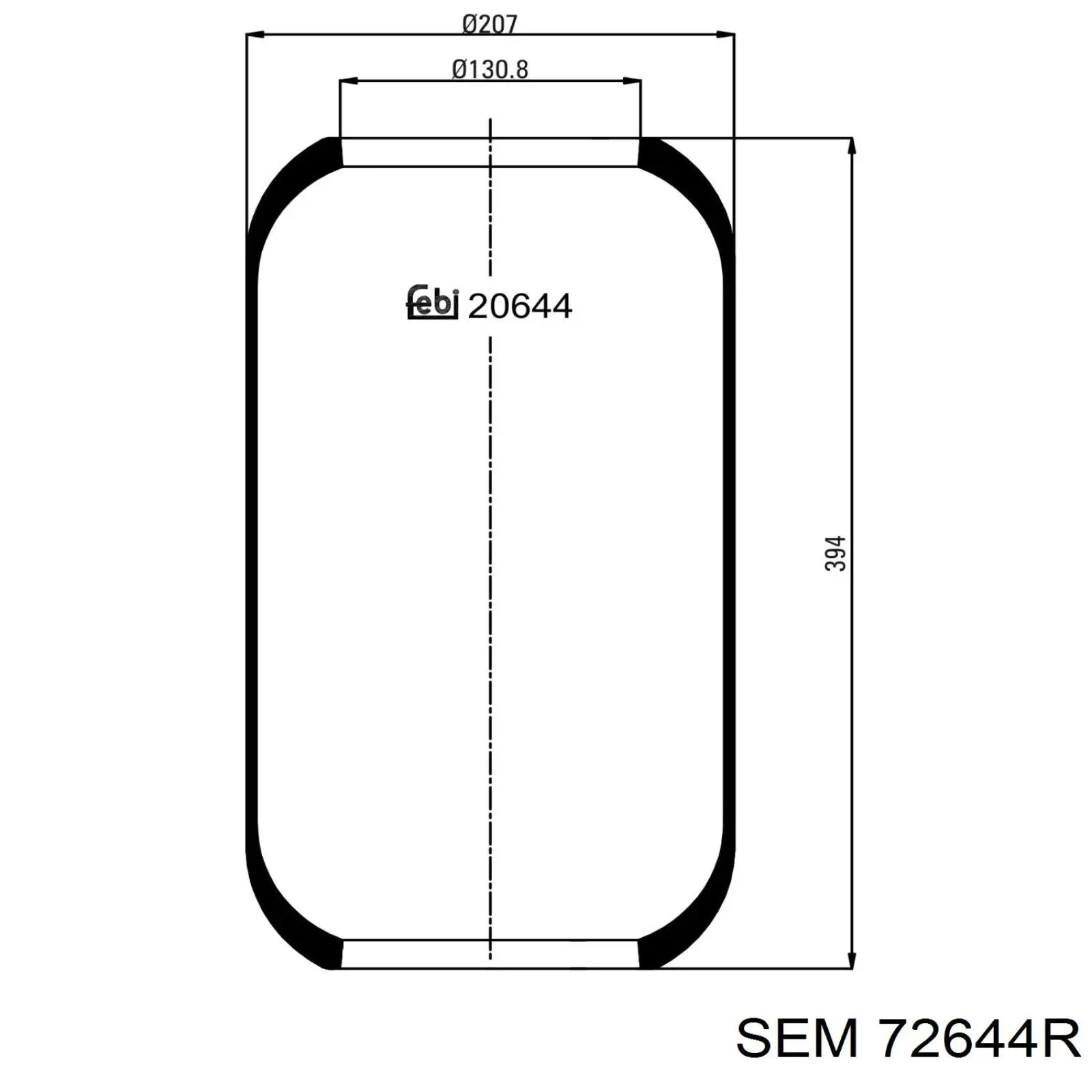 72644R SEM Ресора пневматичної підвіски