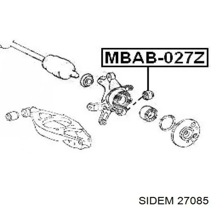 Сайлентблок нижнього важеля передньої підвіски Sidem 27085 ціна, від 12.14 USD