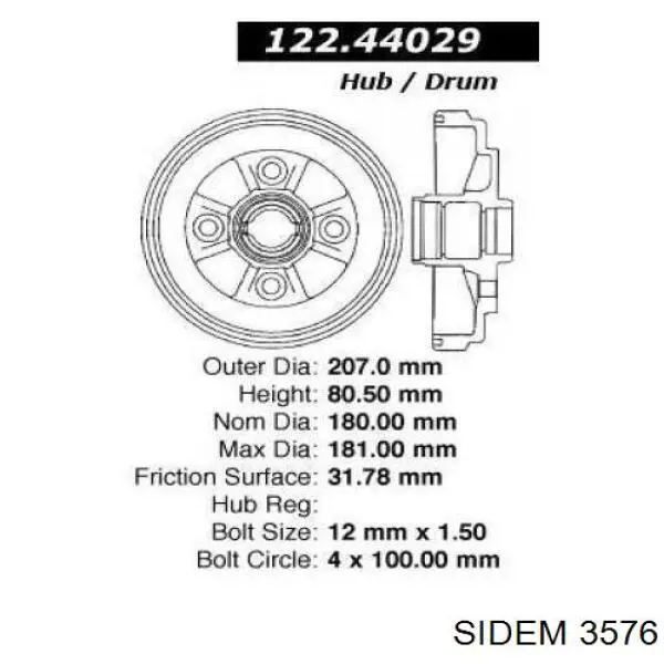 Тяга поперечна задньої підвіски 3576 Sidem