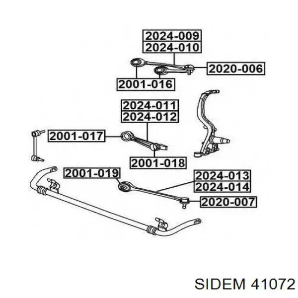 Важіль передній лівий Sidem 41072 ціна, від 72.38 USD