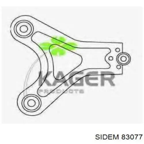 Важіль передньої підвіски нижній, правий Sidem 83077 ціна, від 93.88 USD