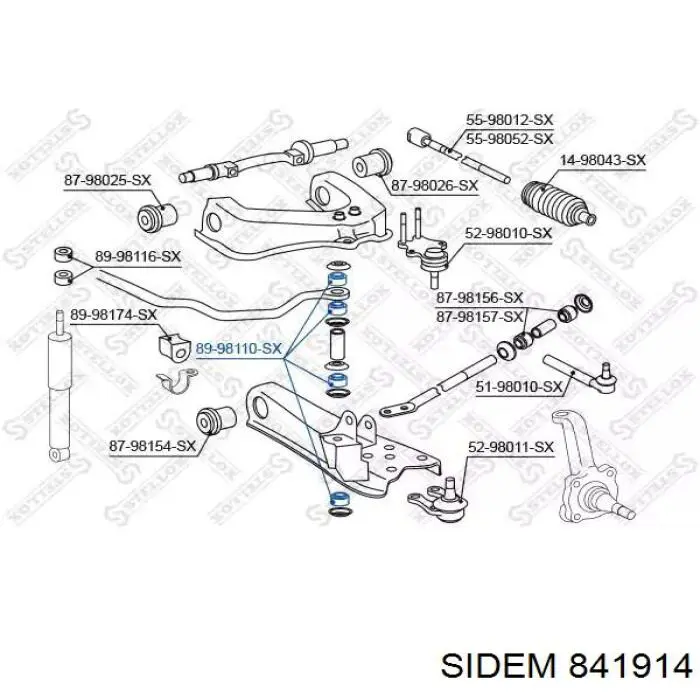 841914 Sidem втулка стабілізатора заднього