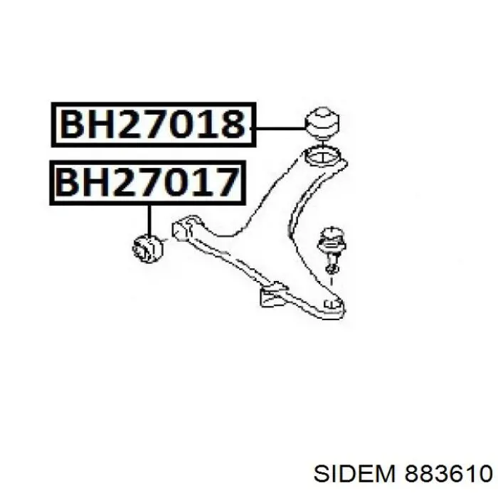 Сайлентблок нижнього важеля передньої підвіски Sidem 883610 ціна, від 9.98 USD