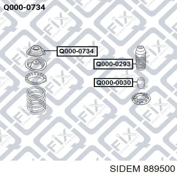 Опора амортизатора заднього Sidem 889500 ціна, від 16.87 USD
