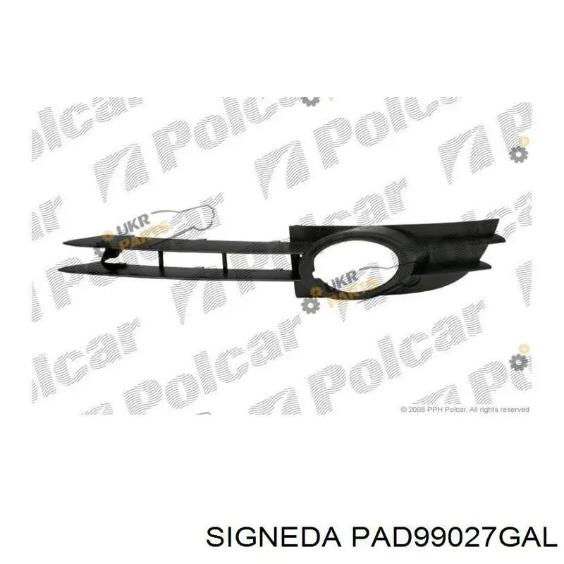 Решітка переднього бампера, ліва PAD99027GAL Signeda