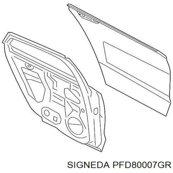 Двері задні, праві Signeda PFD80007GR ціна, від 334.72 USD