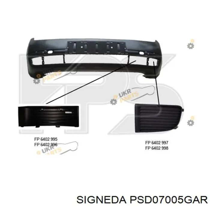 Купити PSD07005GAR Signeda Решітка переднього бампера, права