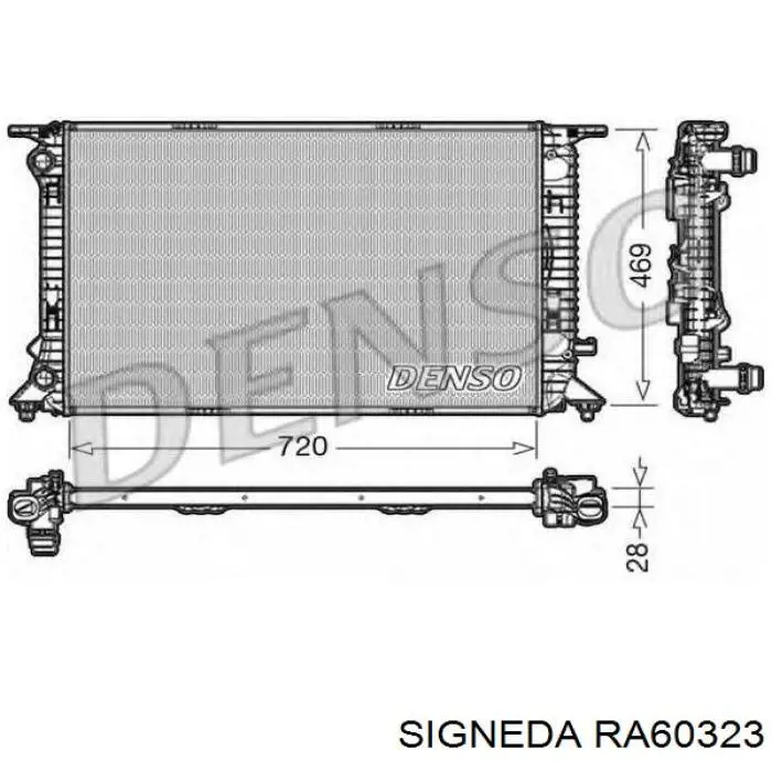 Купити RA60323 Signeda Радіатор двигуна