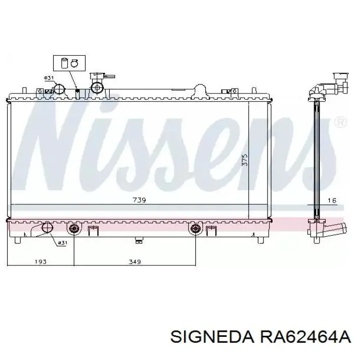 62462 Nissens радіатор охолодження двигуна