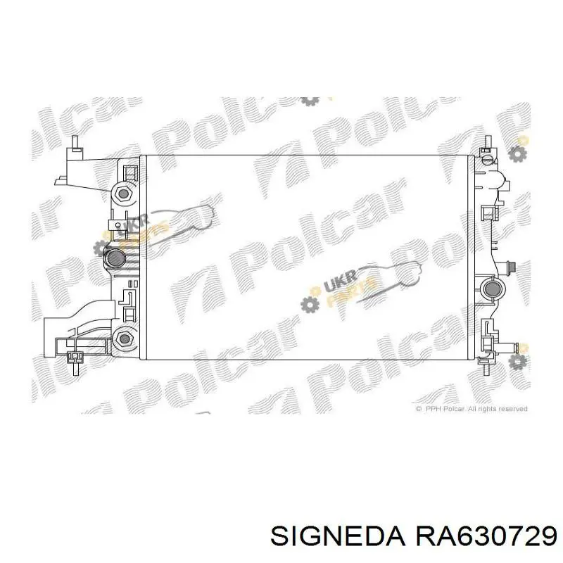 RA630729 Signeda радіатор охолодження двигуна