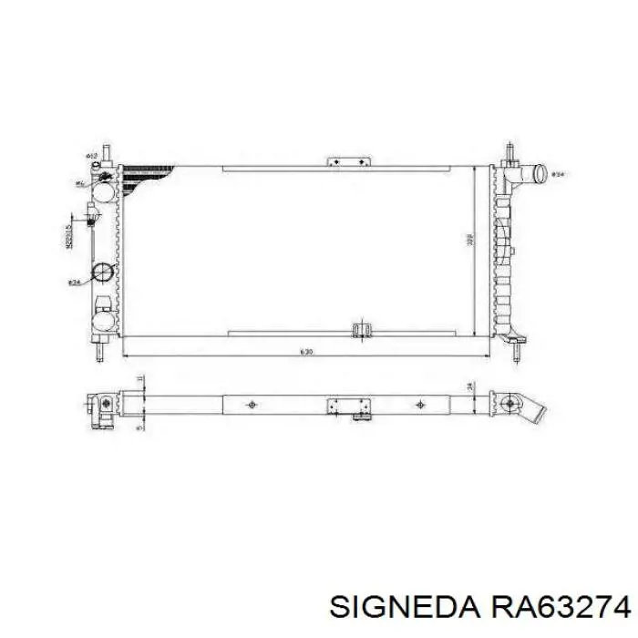 RA63274 Signeda радіатор охолодження двигуна