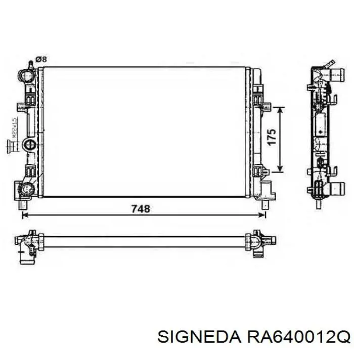 Радіатор охолодження двигуна RA640012Q Signeda