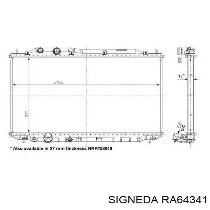 19010RNBA51 Honda Радіатор охолодження двигуна