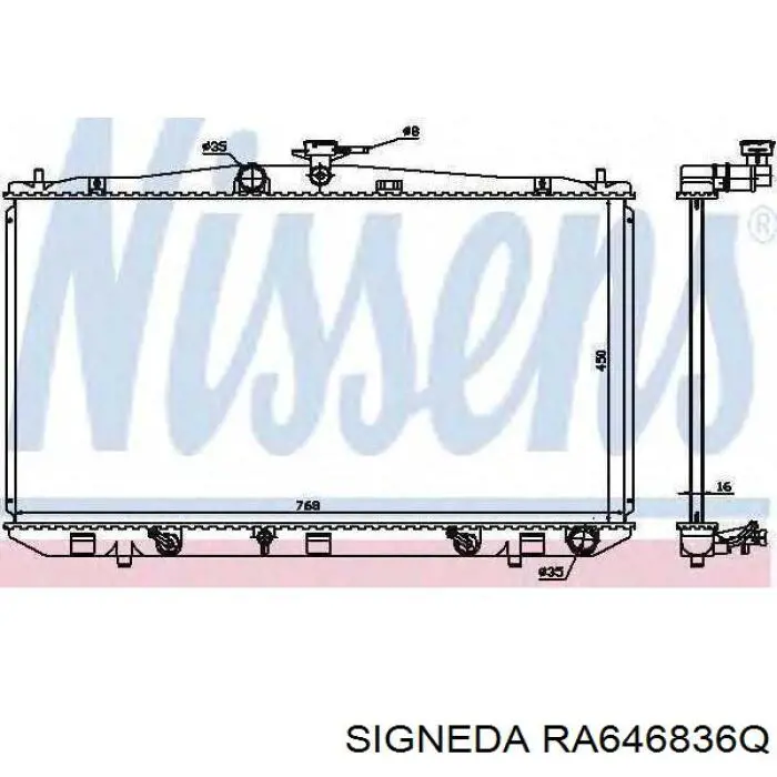 Купити RA646836Q Signeda Радіатор двигуна